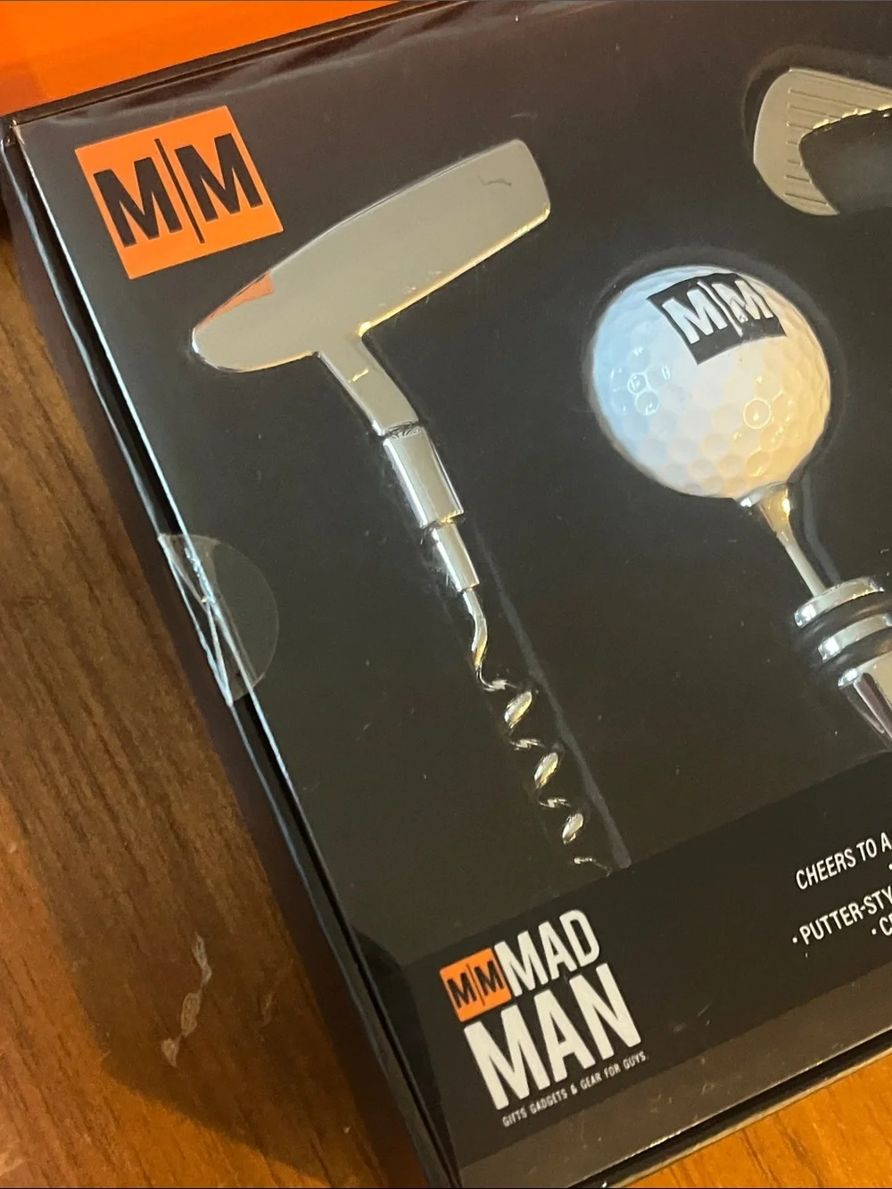 Mad Man Golf 19th Hole Gift Set Bar Corkscrew Bottle Opener Wine Stopper new